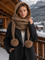 Women's Chunky Knit Hooded Scarf