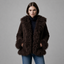 Women's Faux Fur Trim Suede Coat