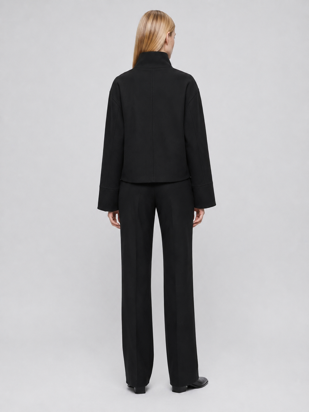 Women's Cropped Boxy Funnel-Neck Jacket