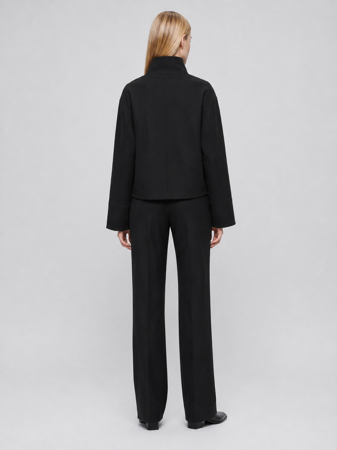 Women's Cropped Boxy Funnel-Neck Jacket