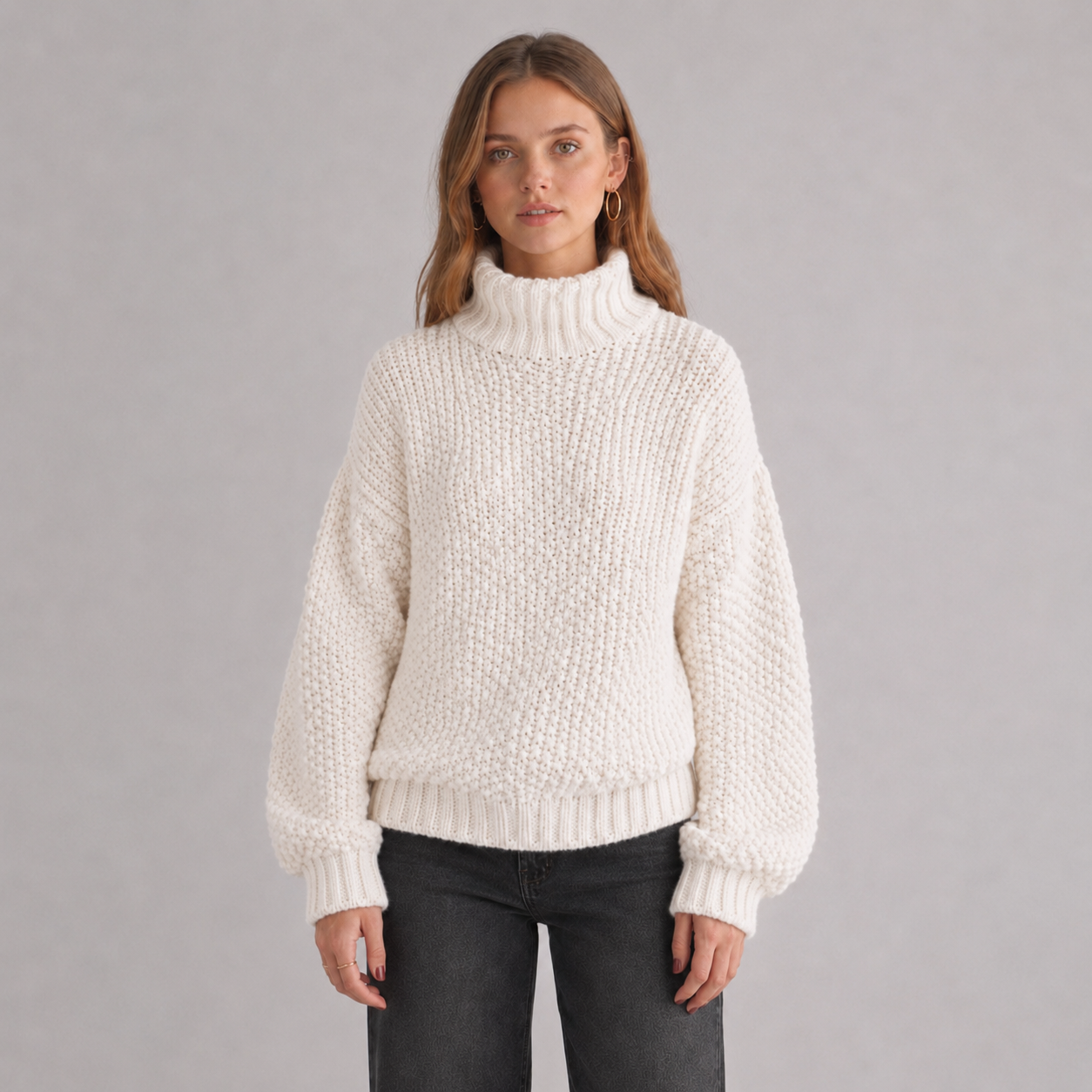 Women's Chunky Oversized Turtleneck Jumper Main image
