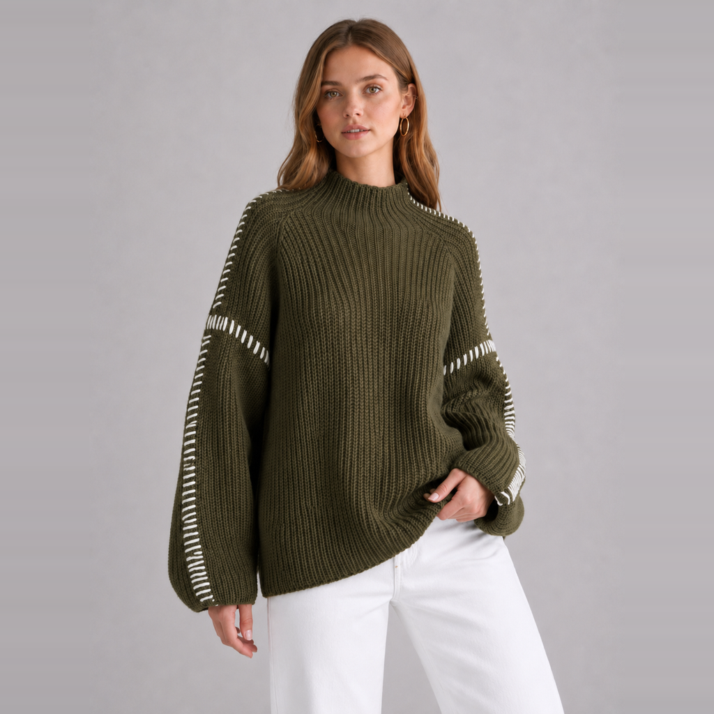 Women's Oversized Mock-Neck Knit Jumper