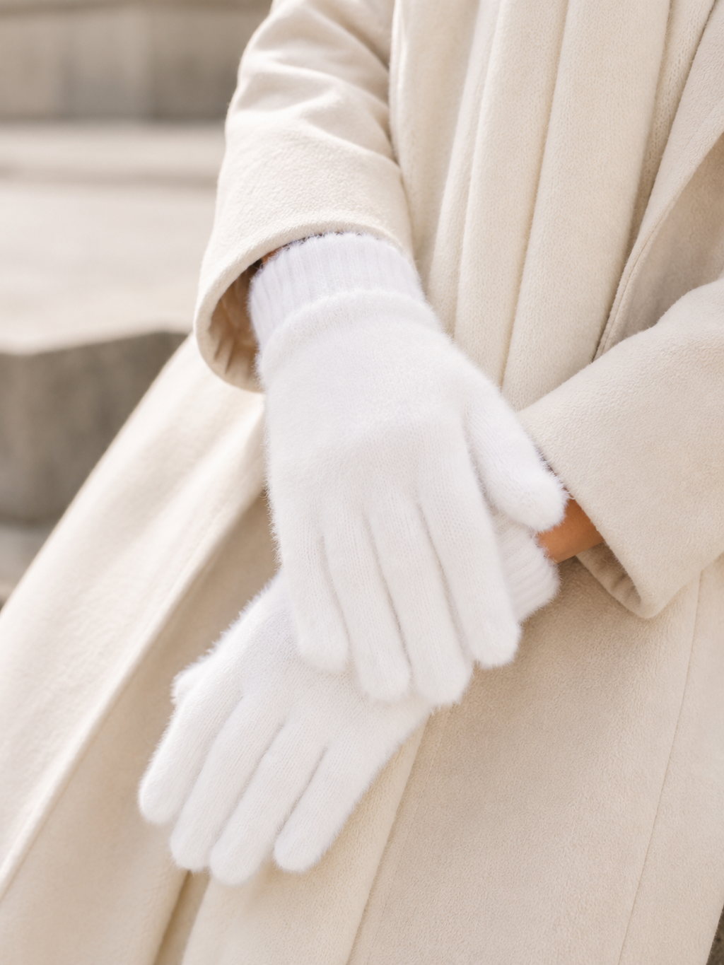 Women's Fluffy Knit Winter Gloves
