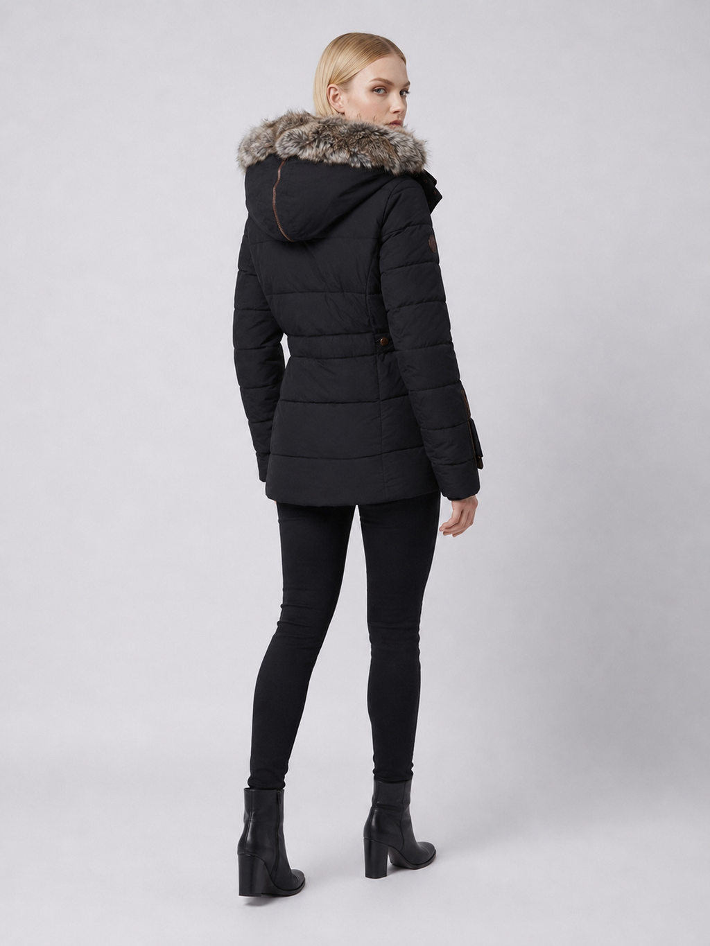 Women's Fur-Trim Hooded Puffer Jacket