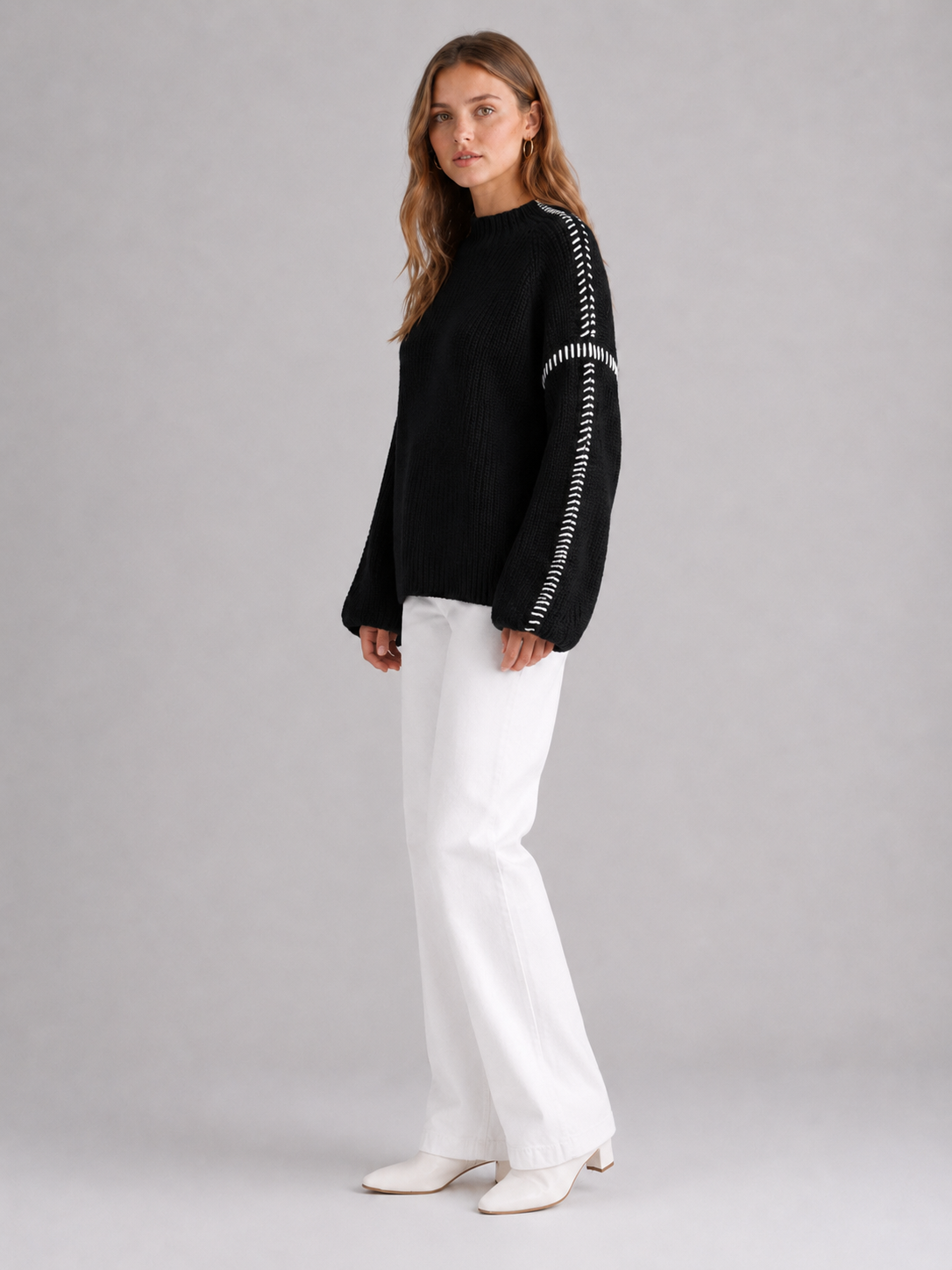 Women's Oversized Mock-Neck Knit Jumper