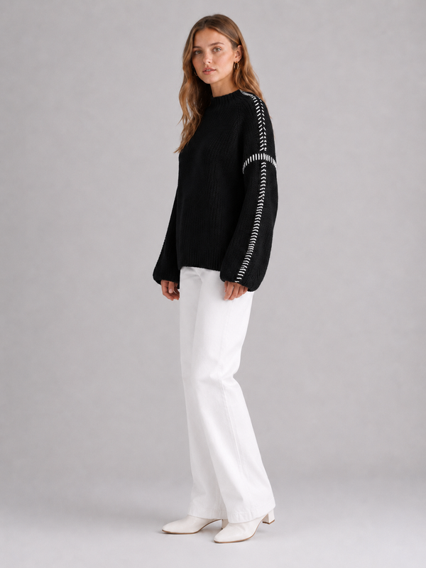 Women's Oversized Mock-Neck Knit Jumper
