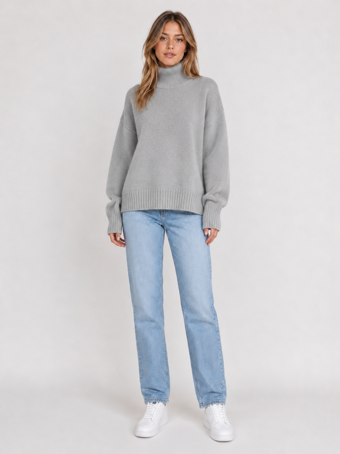 Women's Oversized Turtleneck Knit Jumper