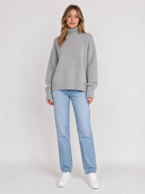 Women's Oversized Turtleneck Knit Jumper