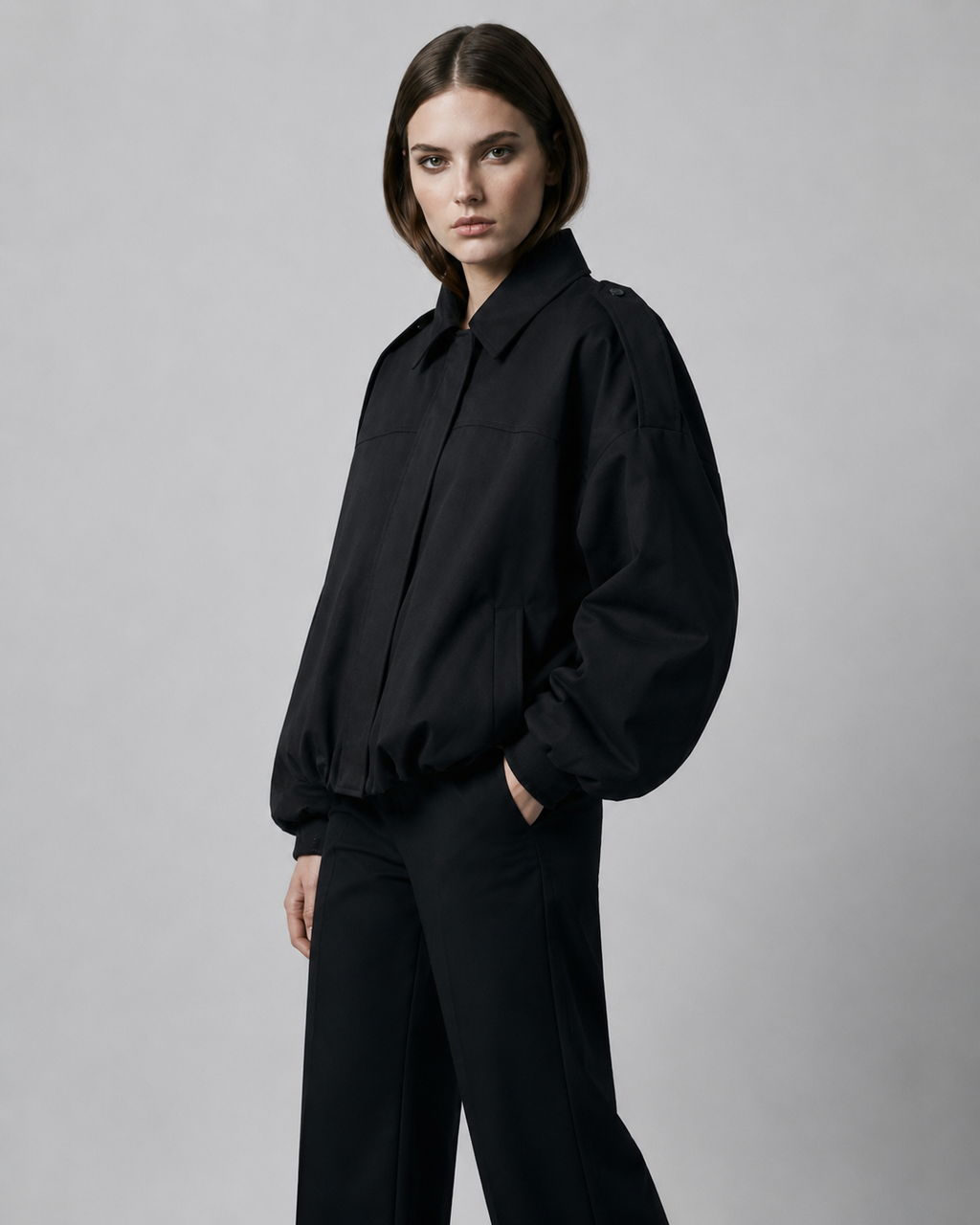 Women's Oversized Faux Suede Bomber Jacket