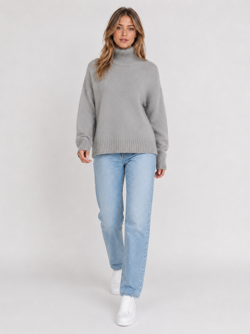 Women's Oversized Turtleneck Knit Jumper