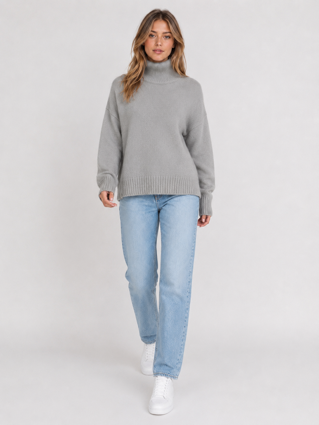 Women's Oversized Turtleneck Knit Jumper