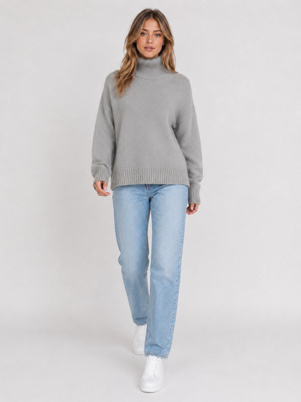 Women's Oversized Turtleneck Knit Jumper