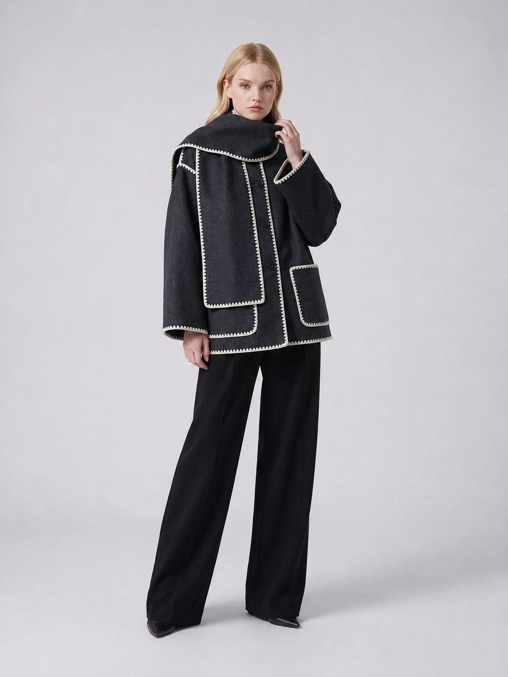 Women's Oversized Winter Scarf Wrap Jacket
