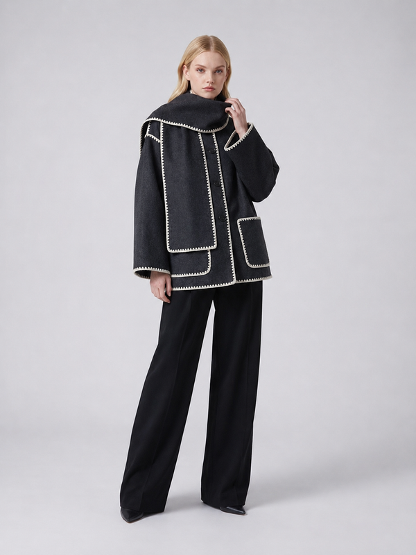 Women's Oversized Winter Scarf Wrap Jacket