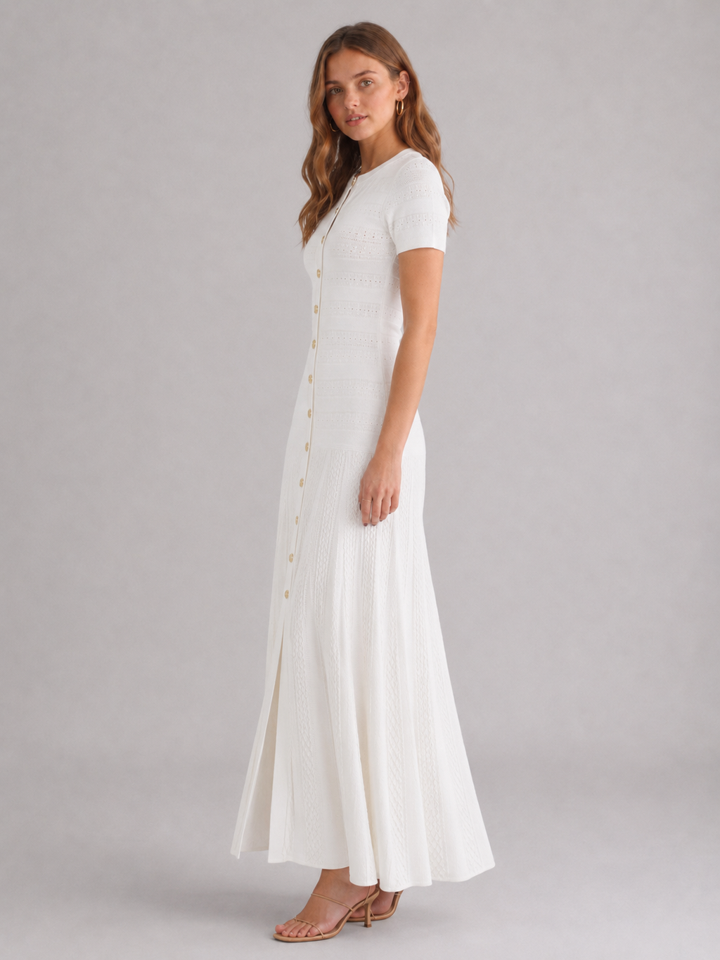 Women's Button-Front Knit Maxi Dress