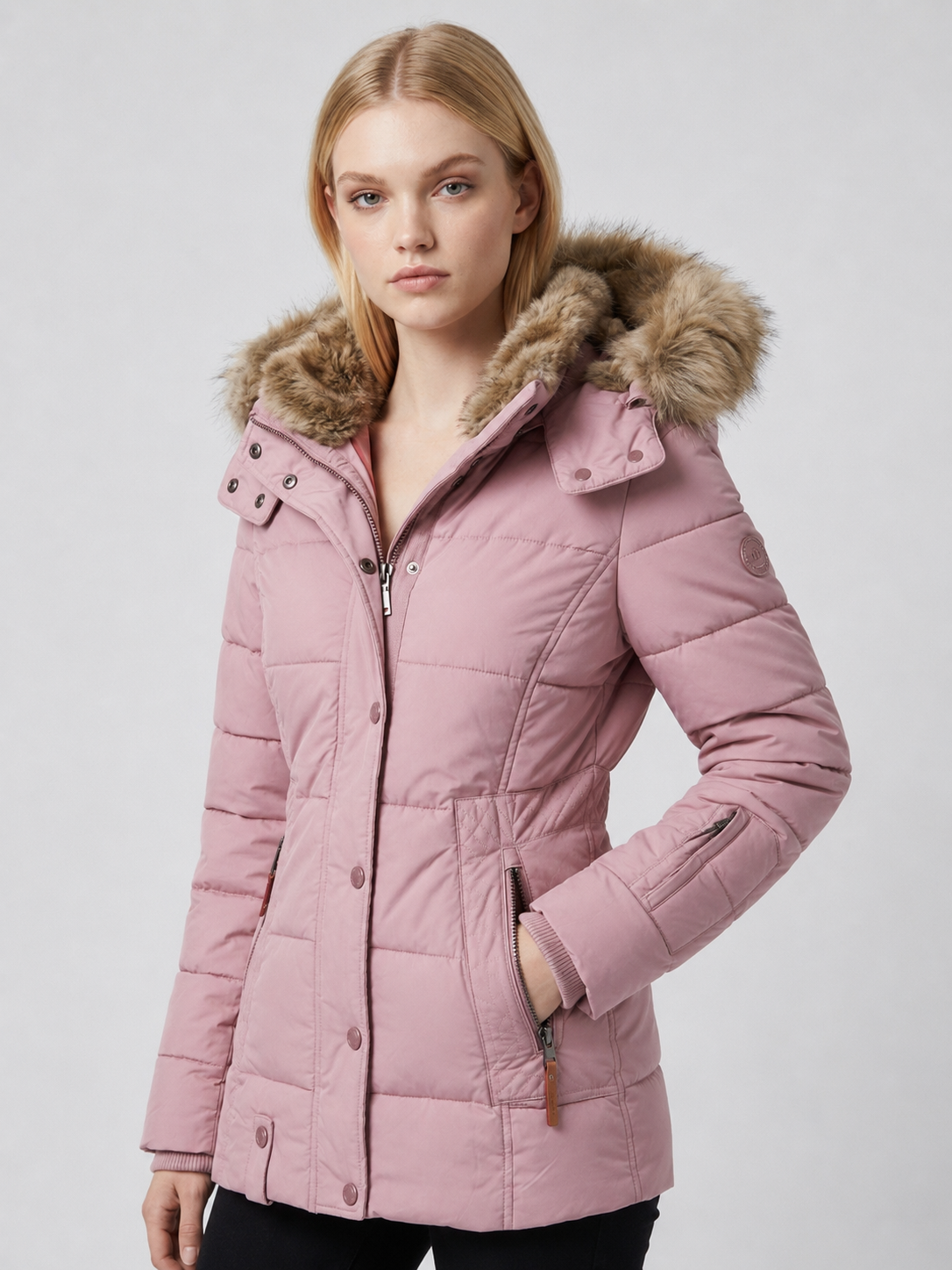 Women's Fur-Trim Hooded Puffer Jacket