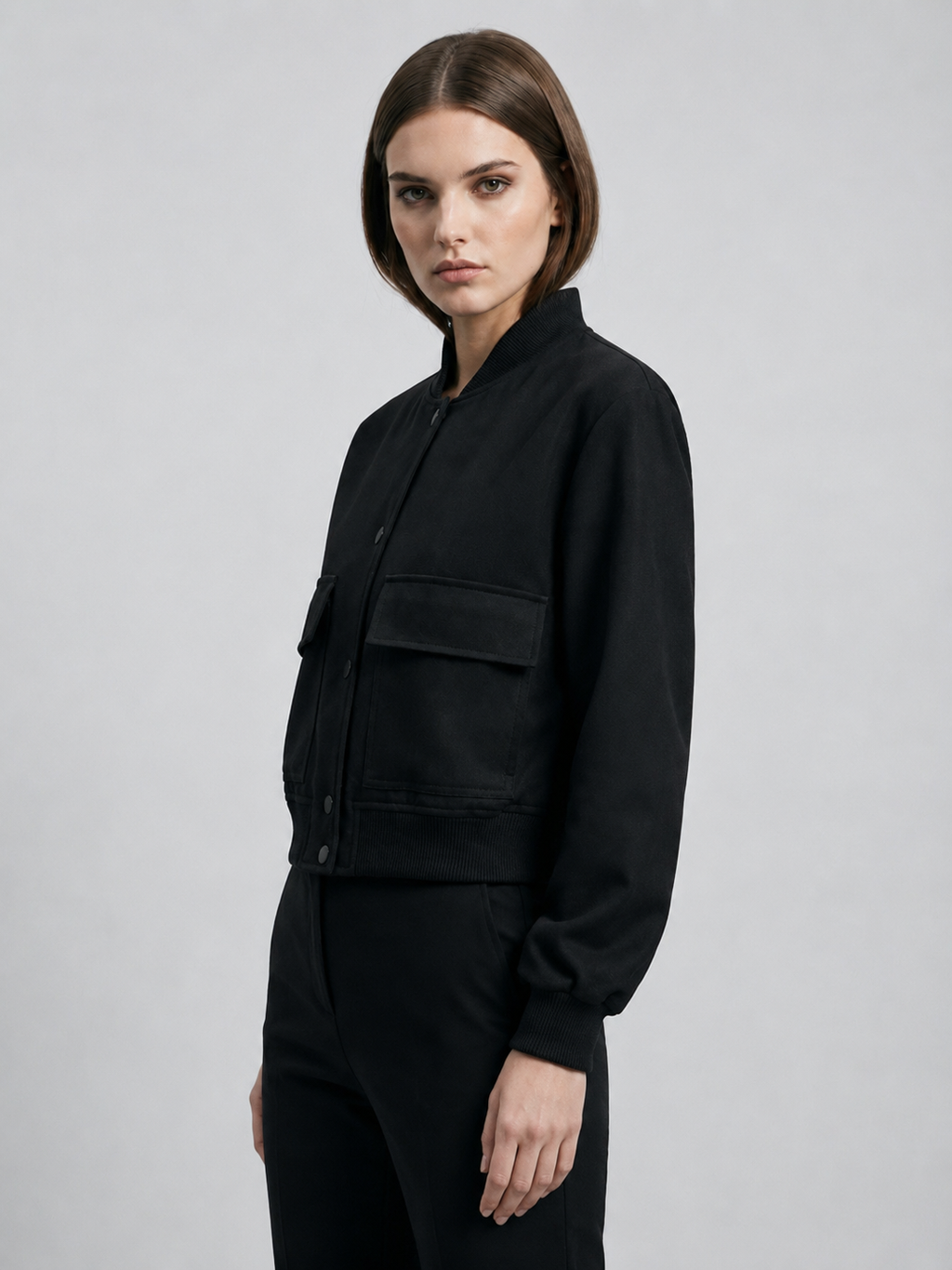 Women's Cropped Utility Bomber Jacket