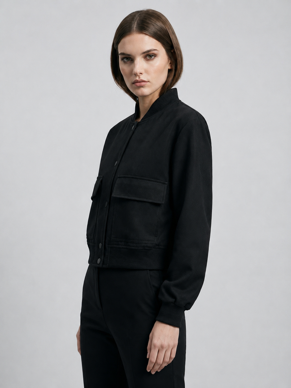 Women's Cropped Utility Bomber Jacket