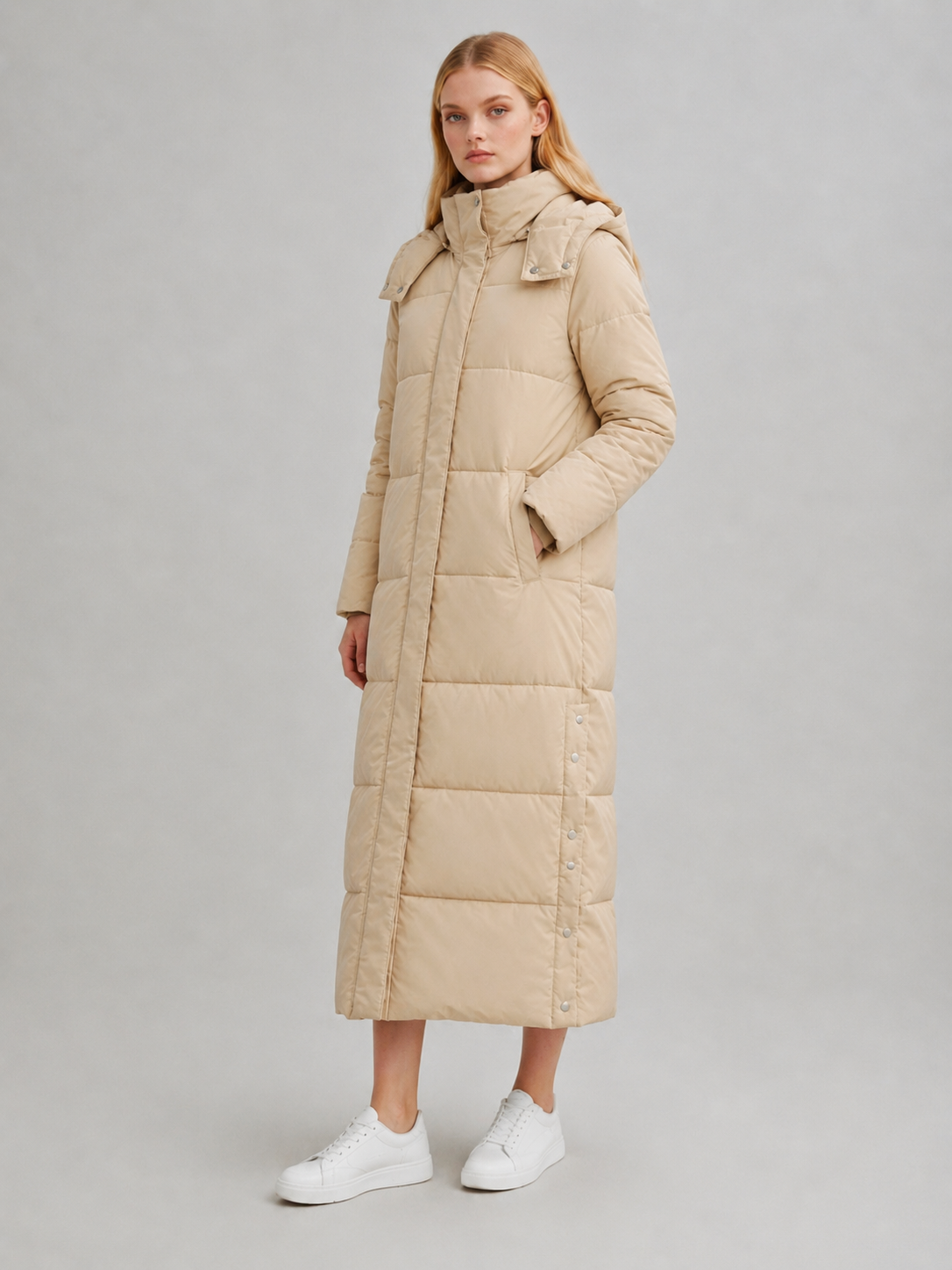 Women's Longline Hooded Puffer Coat