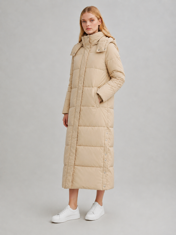 Women's Longline Hooded Puffer Coat