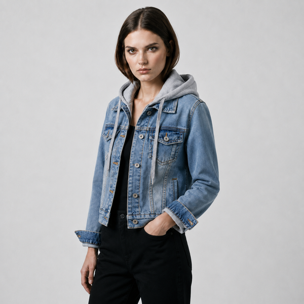 Women's Hooded Denim Jacket