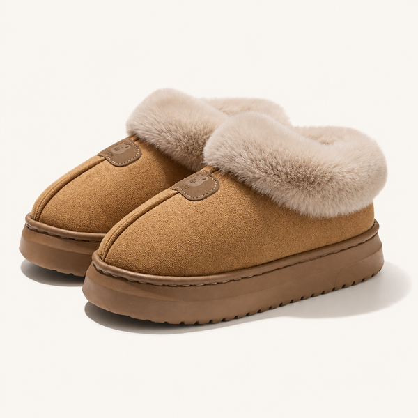 Women's Faux Fur Platform Slippers