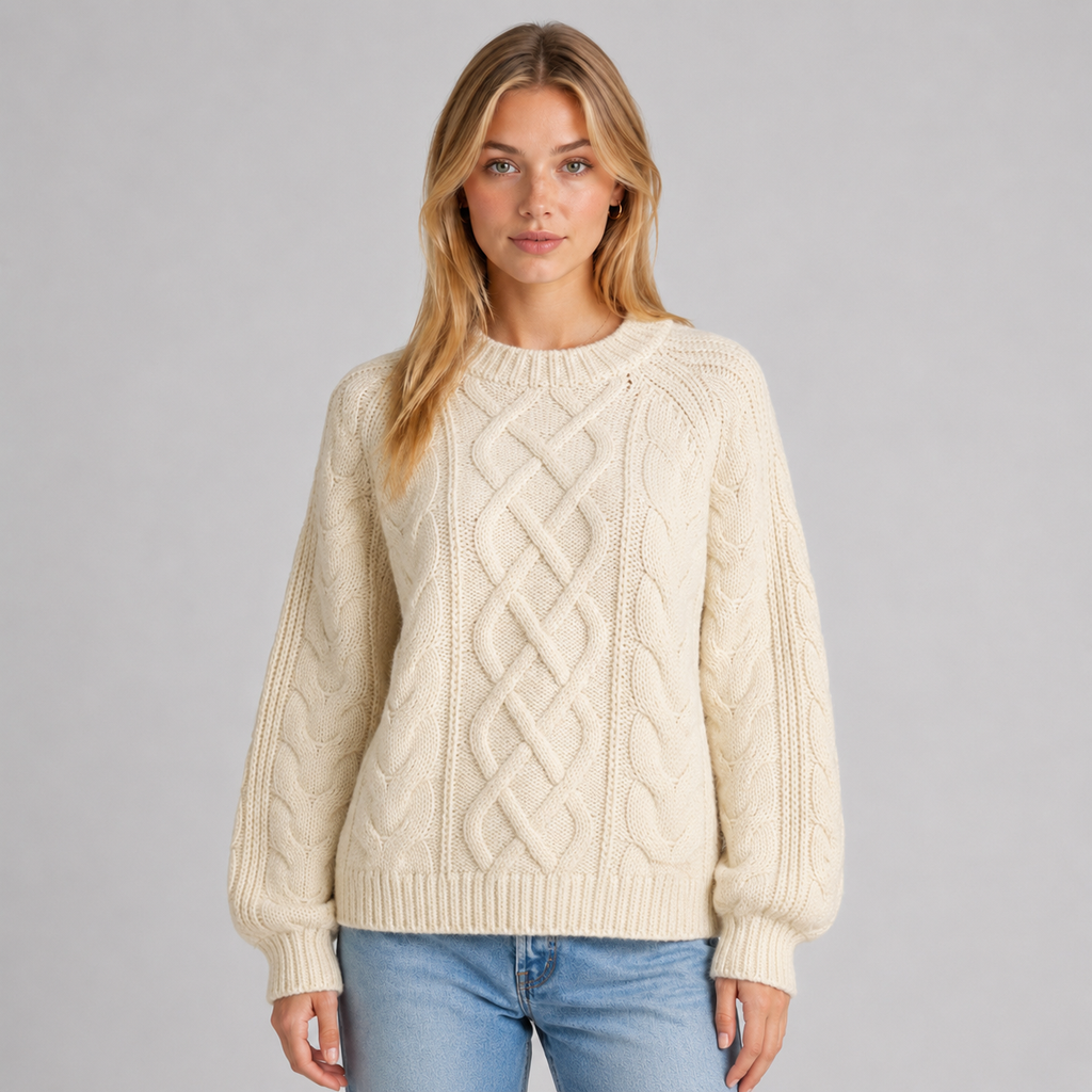 Women's Cream Chunky Cable Knit Jumper