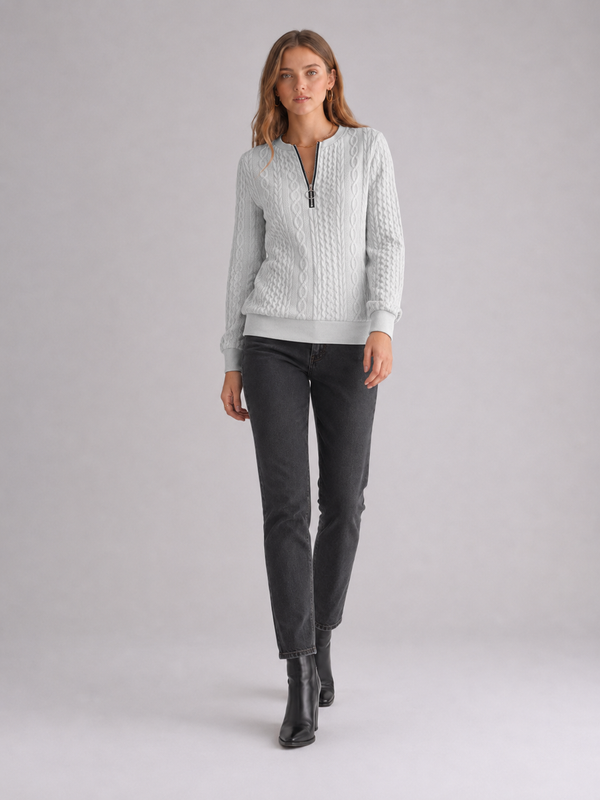 Women's Cable Knit Half-Zip Jumper