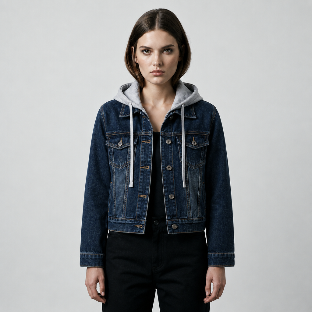 Women's Hooded Denim Jacket