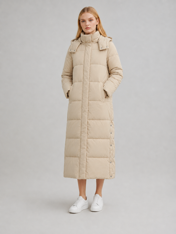 Women's Longline Hooded Puffer Coat