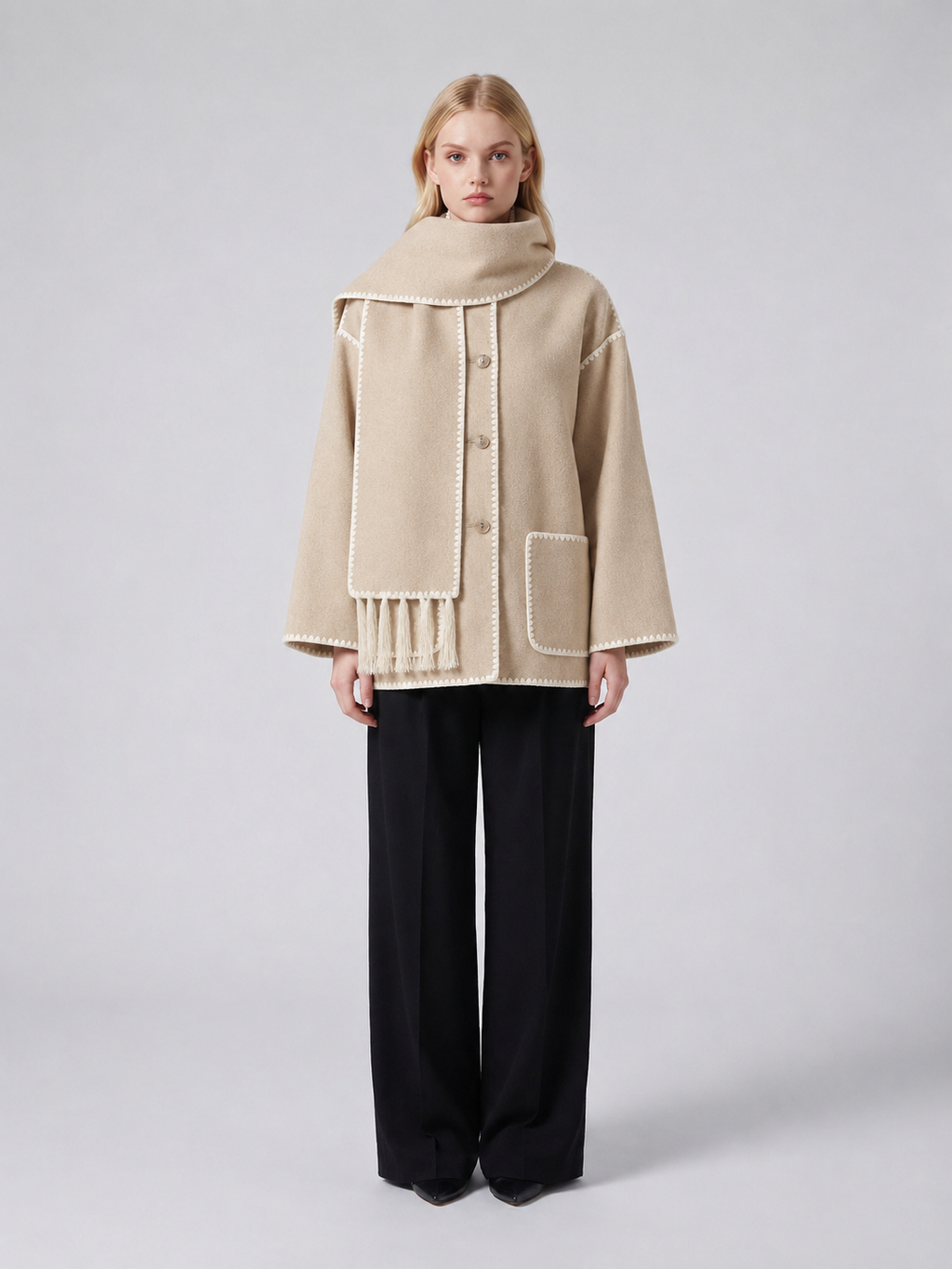 Women's Oversized Winter Scarf Wrap Jacket