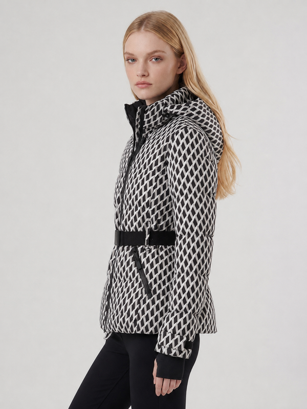 Women's Belted Puffer Ski Jacket