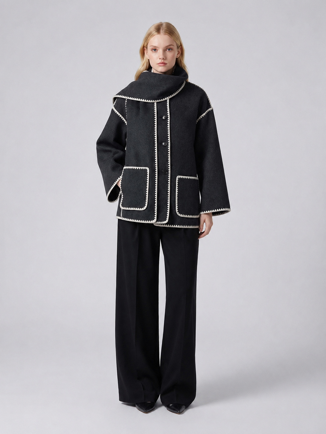 Women's Oversized Winter Scarf Wrap Jacket Secondary image