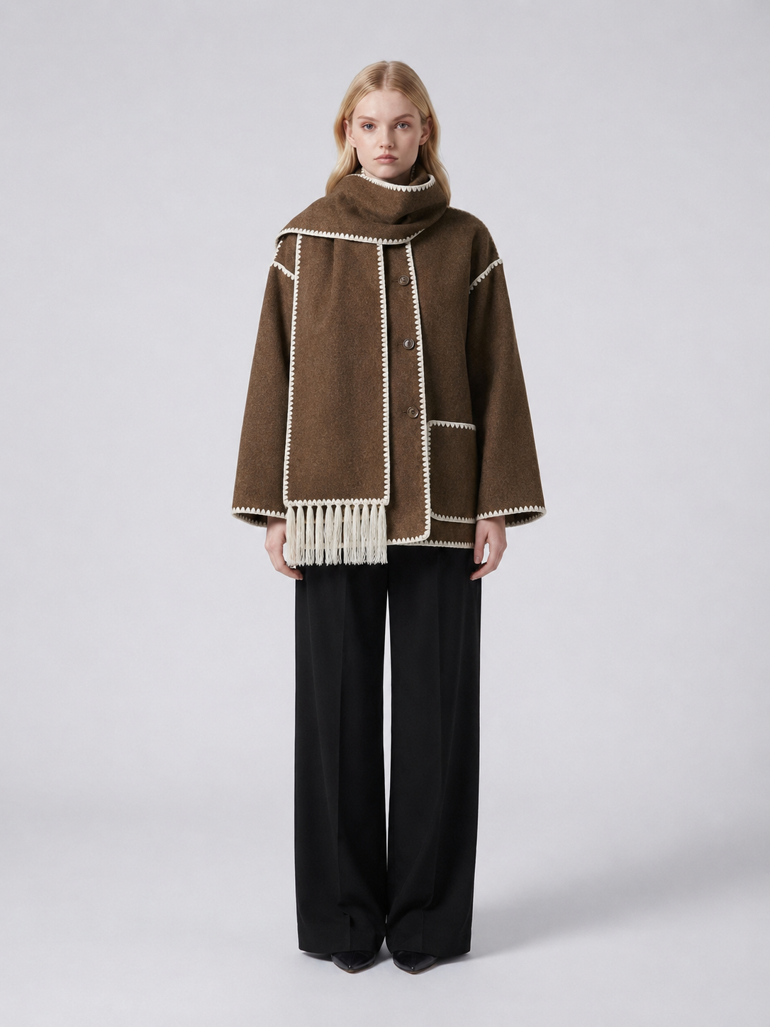 Women's Oversized Winter Scarf Wrap Jacket