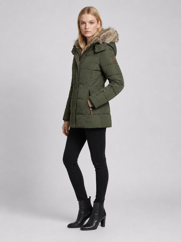 Women's Fur-Trim Hooded Puffer Jacket