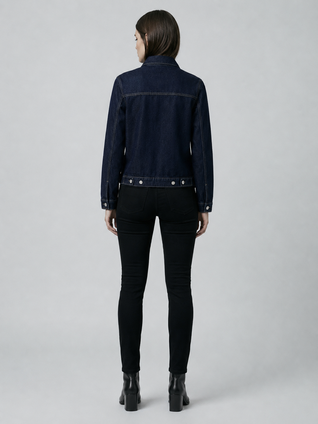 Women's Classic Dark Blue Denim Jacket