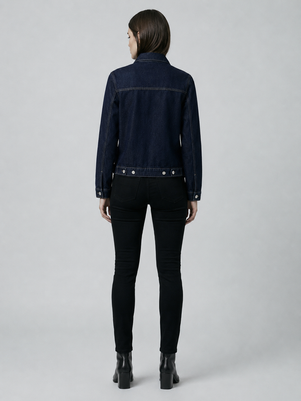 Women's Classic Dark Blue Denim Jacket