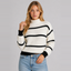 Women's Striped Mock-Neck Knit Jumper