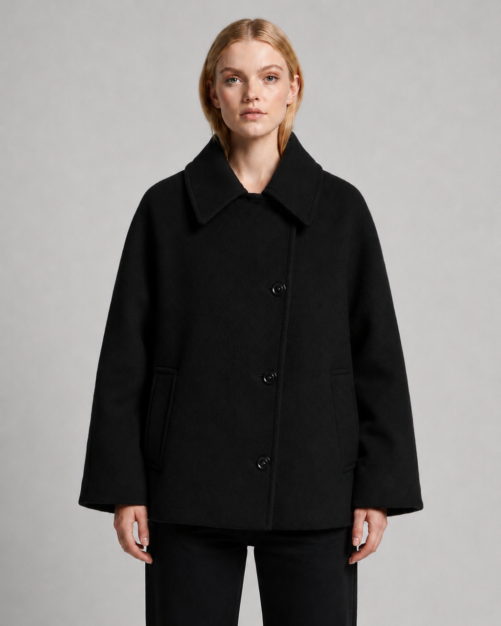 Women's Short Wool Blend Winter Coat