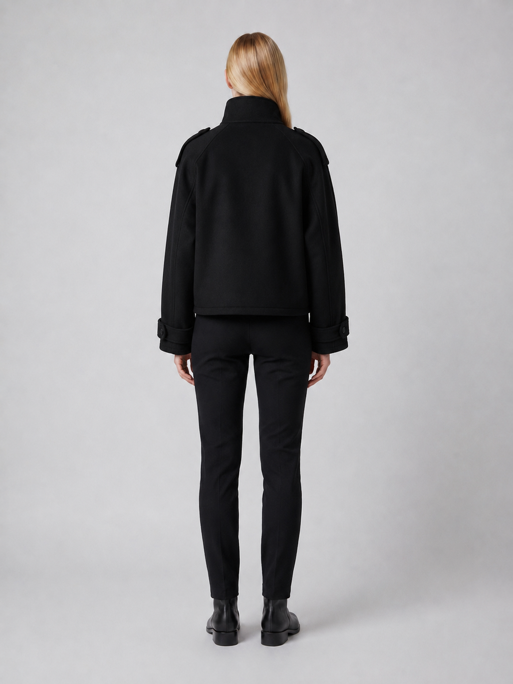 Women's Cropped Funnel-Neck Jacket