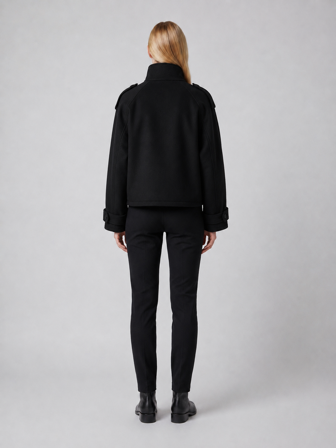 Women's Cropped Funnel-Neck Jacket