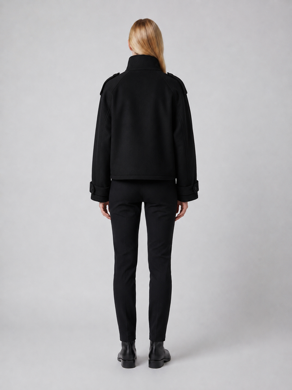 Women's Cropped Funnel-Neck Jacket
