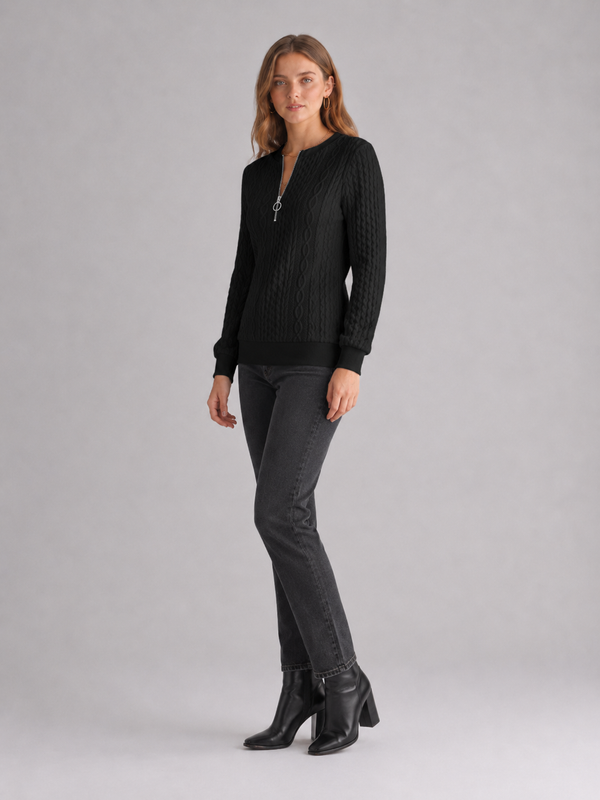 Women's Cable Knit Half-Zip Jumper