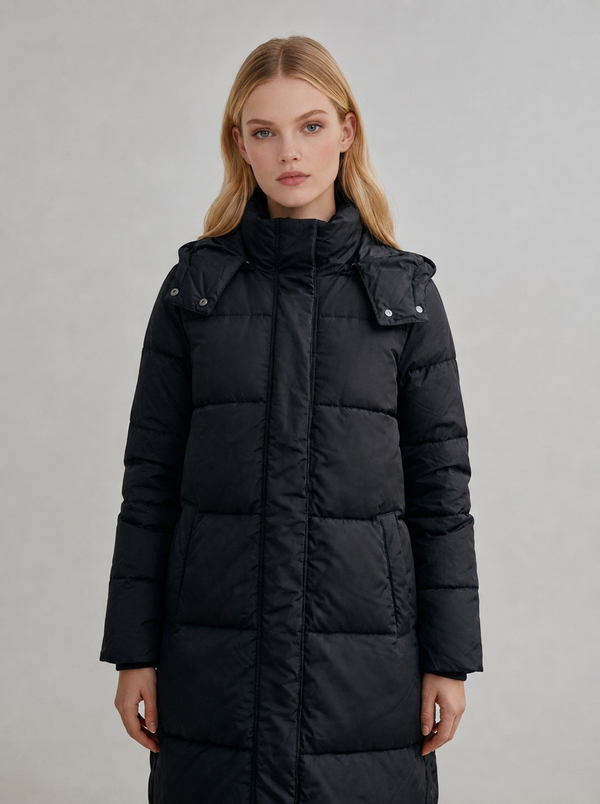 Women's Longline Hooded Puffer Coat