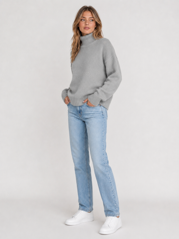 Women's Oversized Turtleneck Knit Jumper