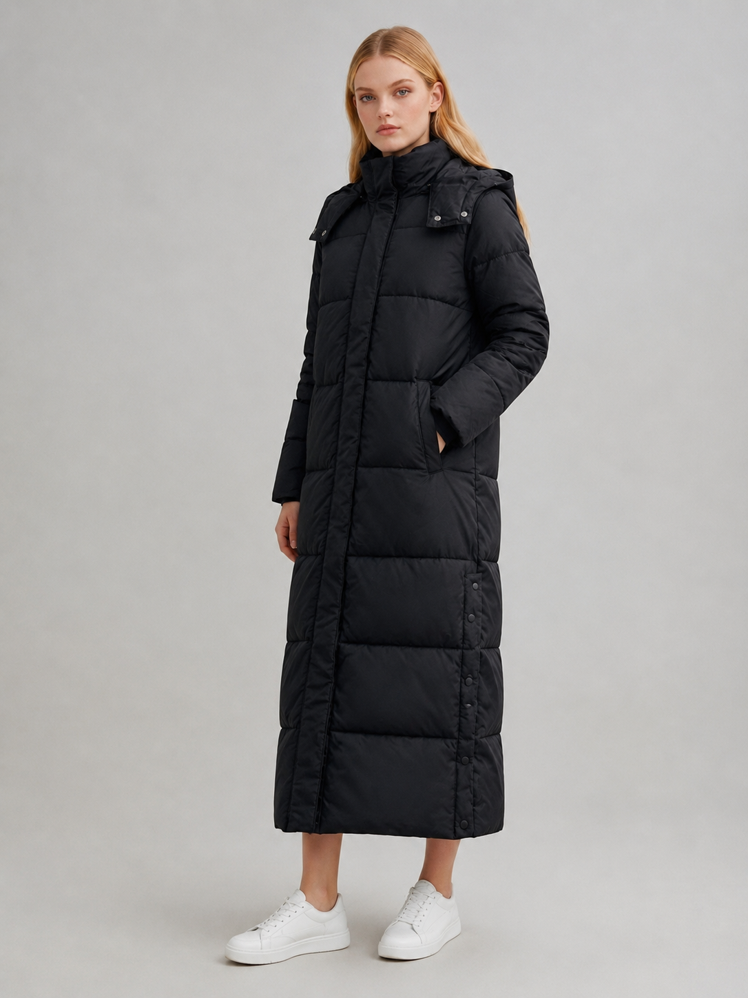 Women's Longline Hooded Puffer Coat