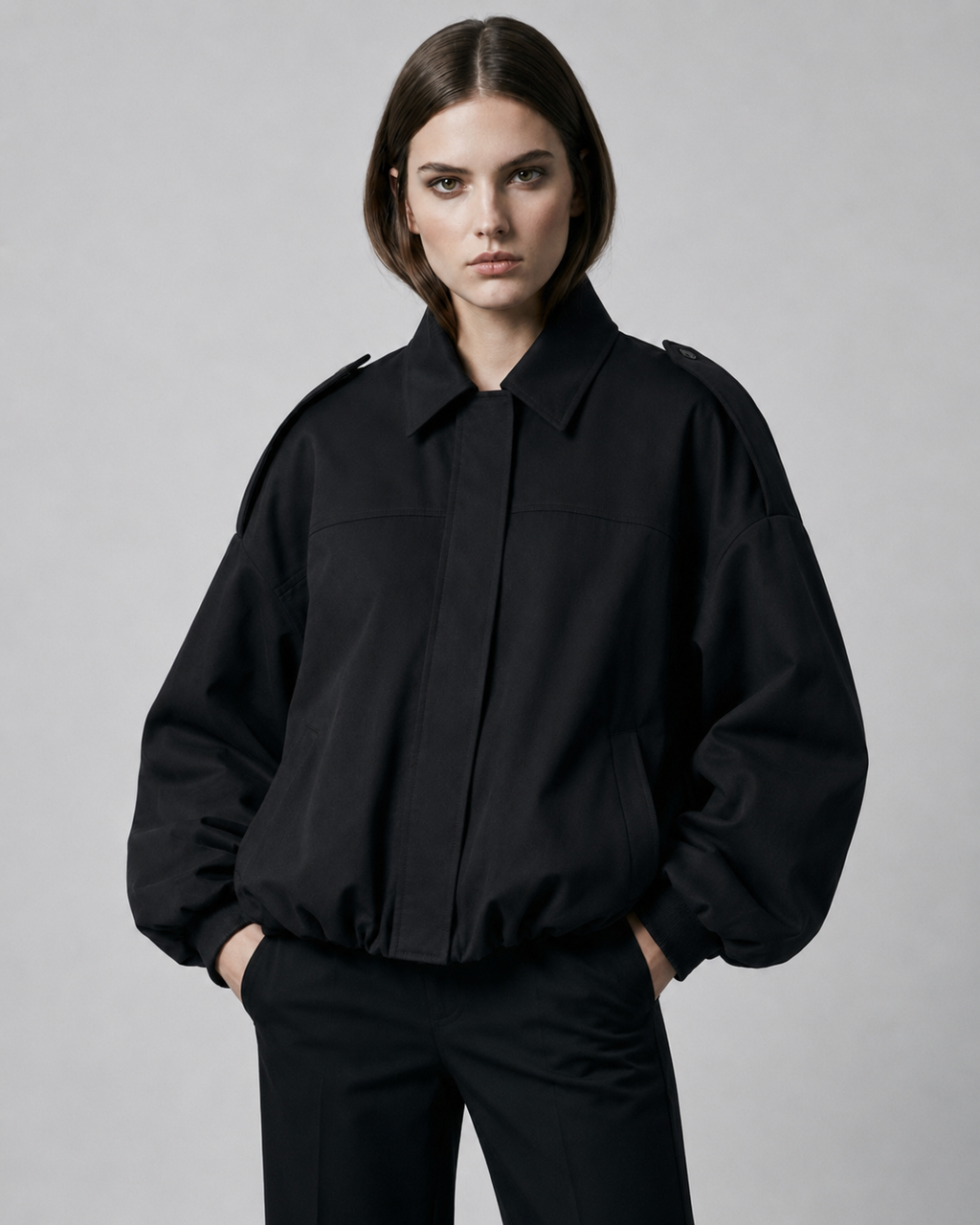 Women's Oversized Faux Suede Bomber Jacket