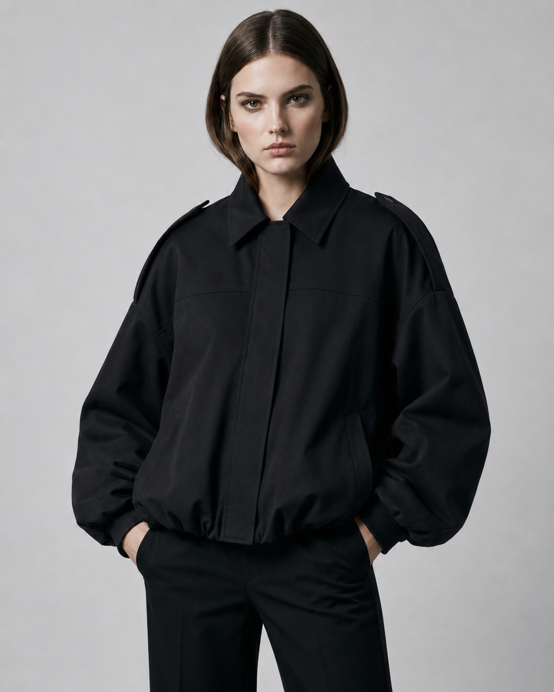 Women's Oversized Faux Suede Bomber Jacket