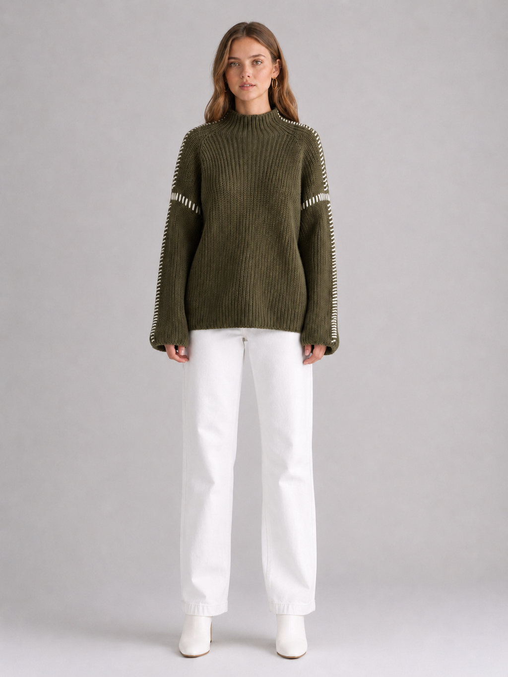 Women's Oversized Mock-Neck Knit Jumper