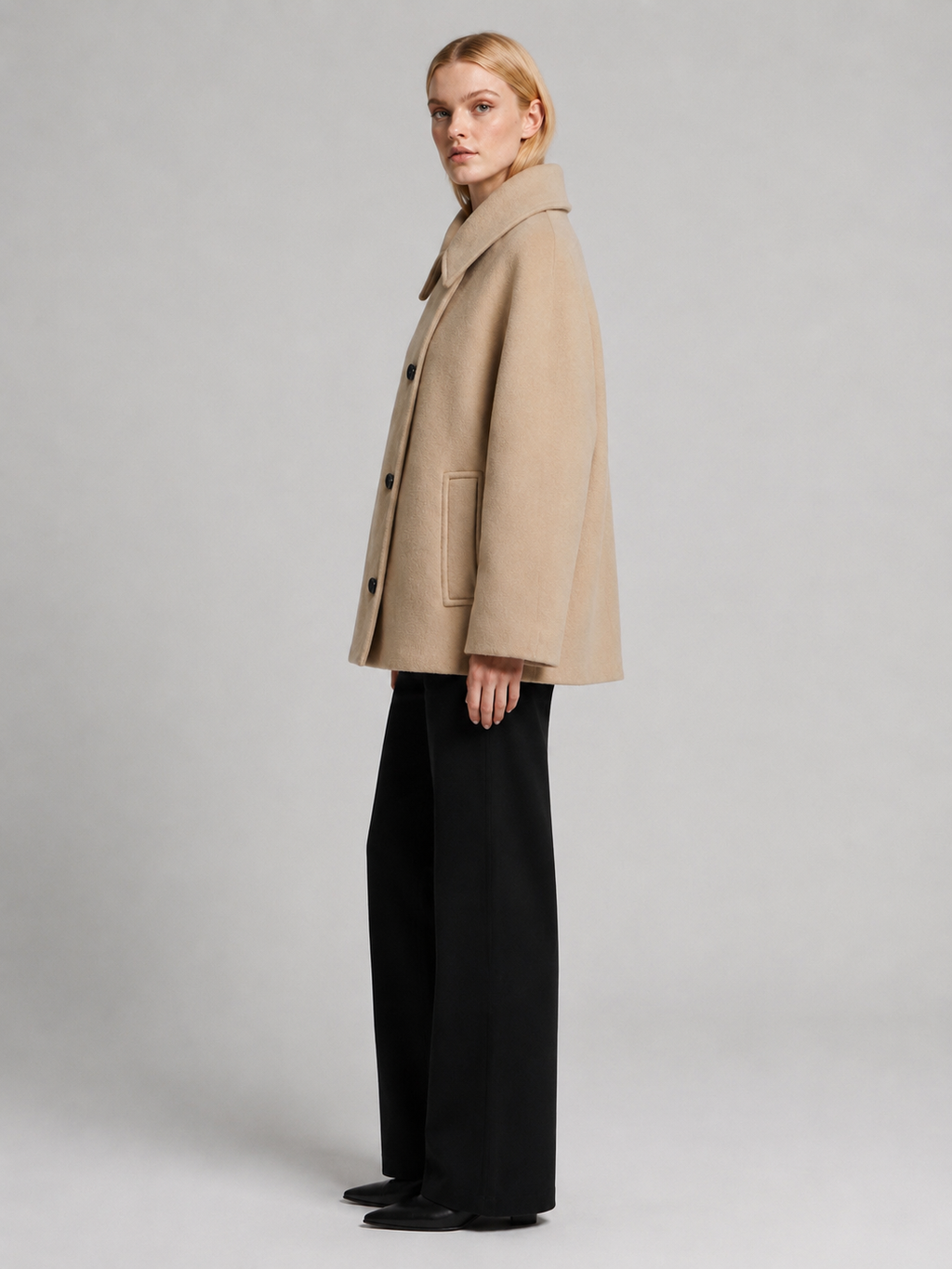 Women's Short Wool Blend Winter Coat